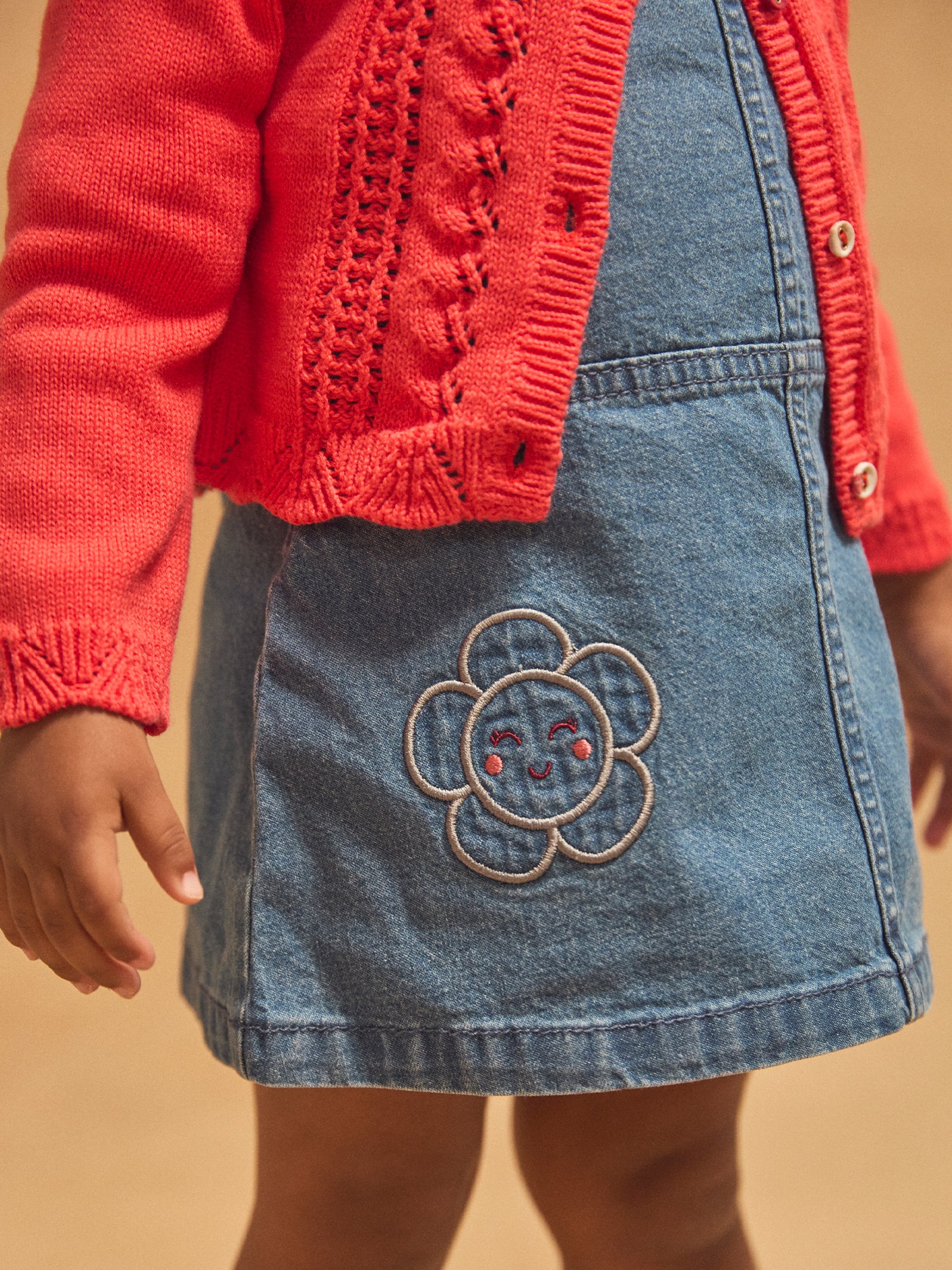 Ensemble body imprimé fleuri et chasuble en jean Bébé Fille