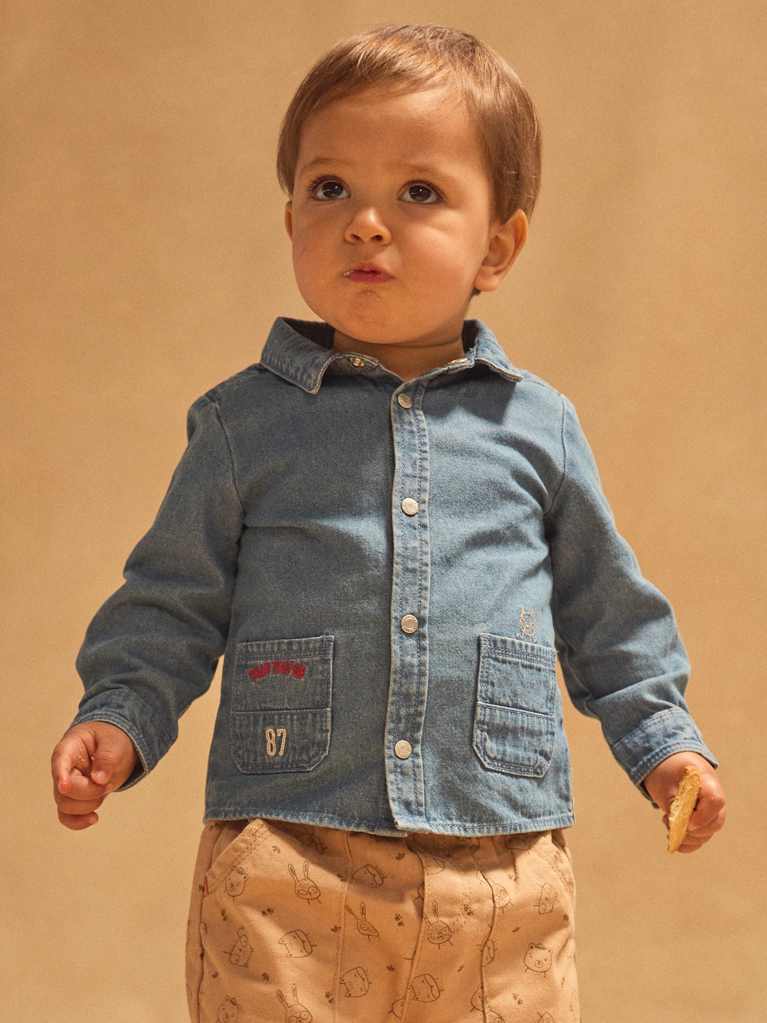 Chemise en jean bleu Bébé Garçon