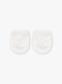 Gants de naissance écrus en coton LOU / 24H0AM11MFN001