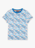T-shirt bleu à imprimé requins FLYCHOAGE / 23E3PGR2TMCC226