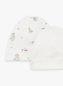 2 bonnets de naissance écrus en coton LOUCA / 24H0AM11BNA001