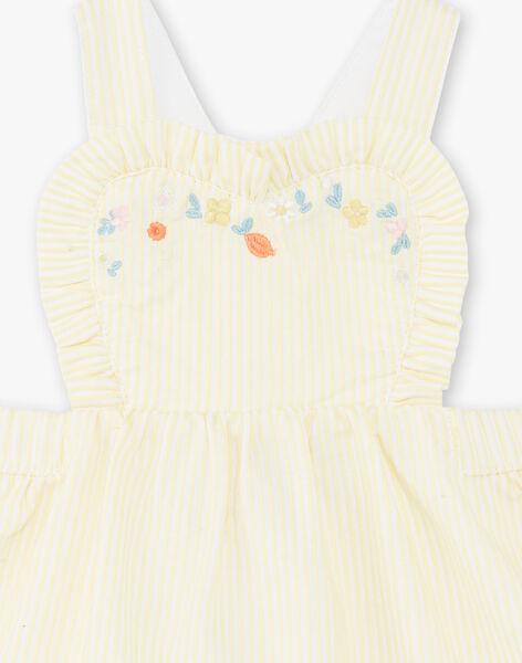 Robe Chasuble Jaune A Rayures Brodee Bebe Fille Zest Club Bebe Sergentmajor