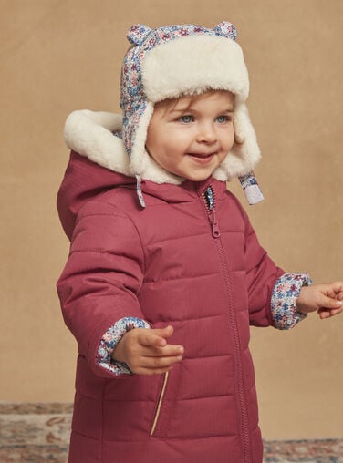 Manteau bébé garçon écru avec doublure fourrure
