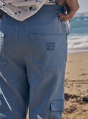 Pantalon cargo slim bleu givré LESLIMAGE / 24H3PGJ1PANC206