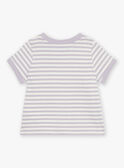 T-shirt lilas manches courtes à rayures FAOCTAVE / 23E1BGO1TMCH700