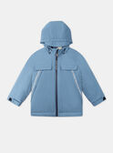 Parka Bleue à capuche mi-saison LINACRAGE / 24H3PG62PARC206