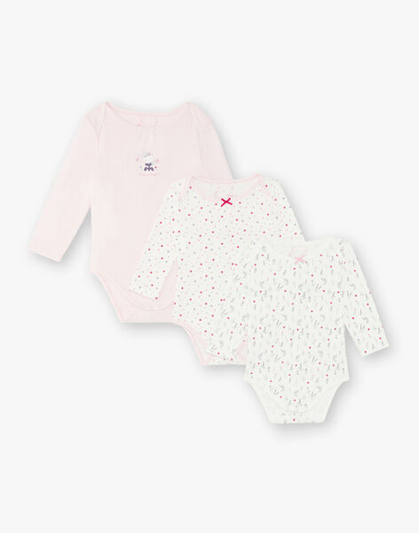 Lot De 3 Bodies Manches Longues Bebe Fille En Coton Bio Body Bebe Sergentmajor