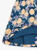 Robe et culotte bleu-vert en satin à fruits FAPAULINE / 23E1BFO1ROB608