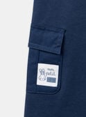 Pantalon confort bleu marine à poches effet cargo LADAMIEN / 24H1BGJ1PANC230