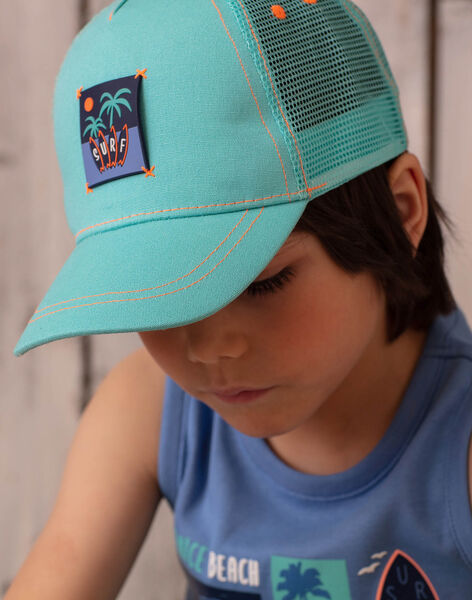 Casquette Bleu Turquoise Ajouree Enfant Garcon Paradis A Waikiki Enfant Sergentmajor