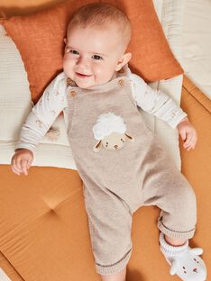 Pyjama bébé en flanelle de coton ouverture naissance - carreaux ivoire, Bébé