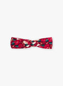 Bandeau rouge à imprimé fleuri en velours GAORORE / 23H4BFQ1BANF506