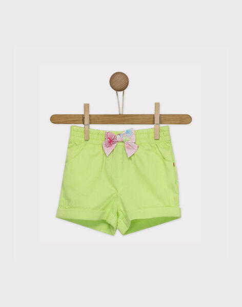 Short Vert Fluo Nœud Imprime Bebe Fille Jupe Et Short Bebe Sergentmajor