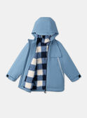 Parka Bleue à capuche mi-saison LINACRAGE / 24H3PG62PARC206