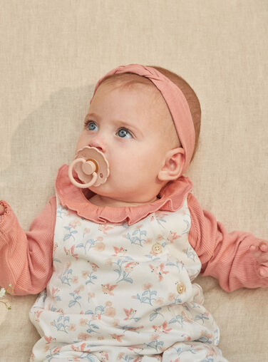 Bandeau évolutif bébé fille double gaze de coton à nouer -Vert d