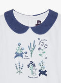 Body T-shirt écru à broderies fleuries FANELLY / 23E1BFN1BOD001