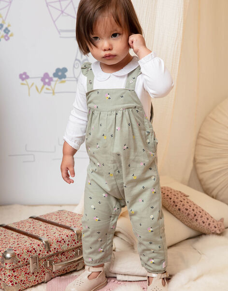 Salopette Vert Kaki A Imprime Fleuri Bebe Fille Ensemble Combinaison Et Salopette Bebe Sergentmajor