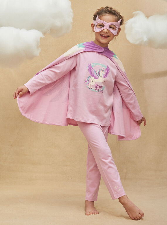Pyjama Licorne fille rose en coton