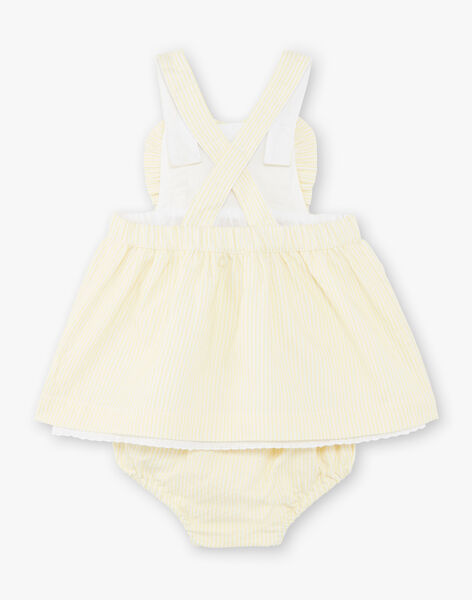 Robe Chasuble Jaune A Rayures Brodee Bebe Fille Zest Club Bebe Sergentmajor