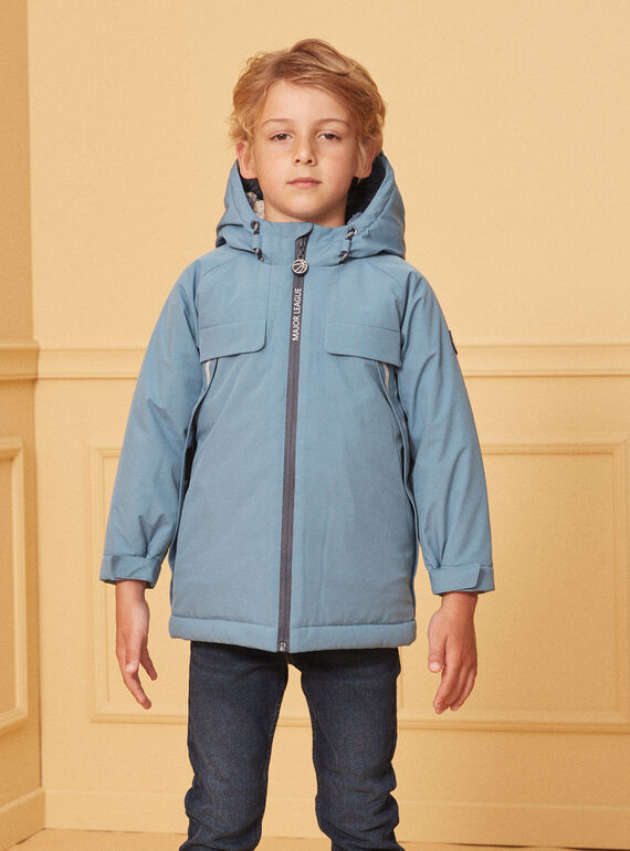 Parka Bleue à capuche mi-saison LINACRAGE / 24H3PG62PARC206