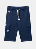 Pantalon confort bleu marine à poches effet cargo LADAMIEN / 24H1BGJ1PANC230