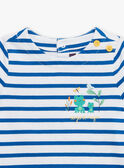 T-shirt bleu roi à imprimé à rayures FAROLIVIER / 23E1BGS1TMCC209
