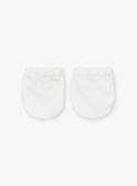 Gants de naissance écrus en coton LOU / 24H0AM11MFN001