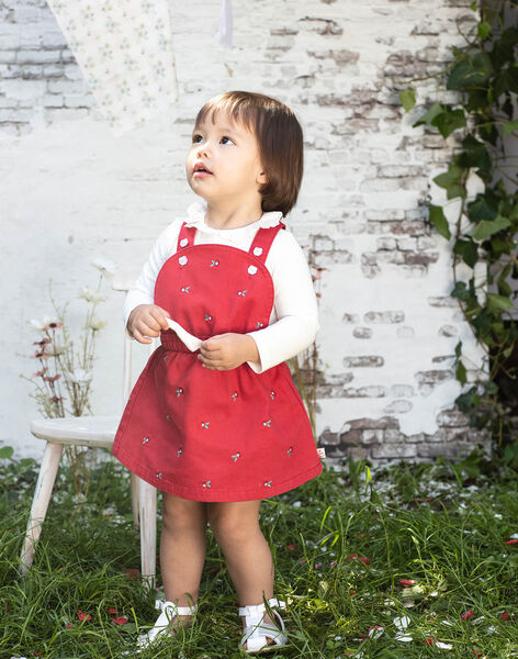 Robe A Bretelles Rouge Broderies Coquelicots Bebe Fille Robe Bebe Sergentmajor