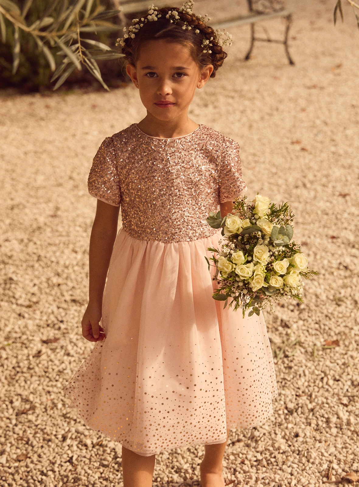 Sergent Major - Collection Cérémonie : Robe rose en tulle et à sequins